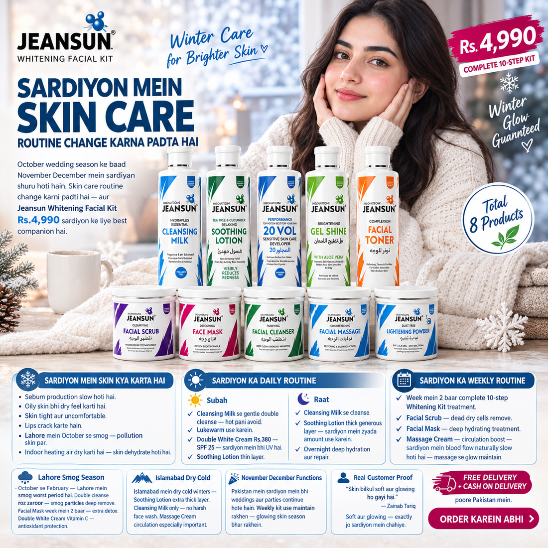 Sardiyon Mein Glowing Skin — Jeansun Whitening Kit Se November December Guide