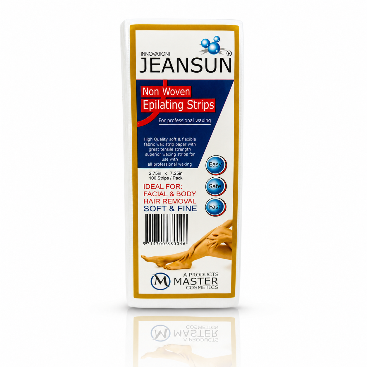 JEANSUN Non-Woven Epilating Strips (100 Strips Pack) – Professional Waxing Strips for Face & Body Hair Removal