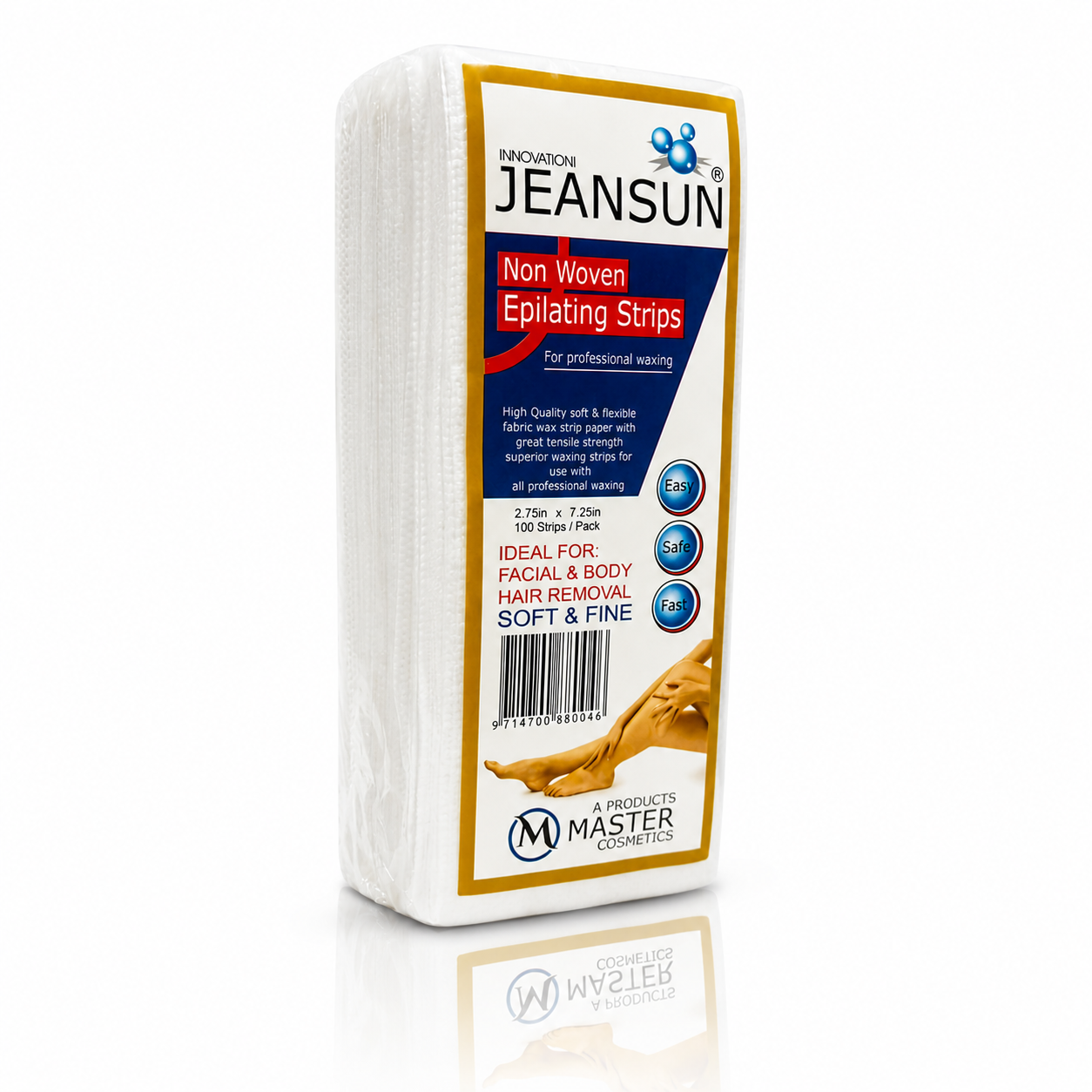 JEANSUN Non-Woven Epilating Strips (100 Strips Pack) – Professional Waxing Strips for Face & Body Hair Removal